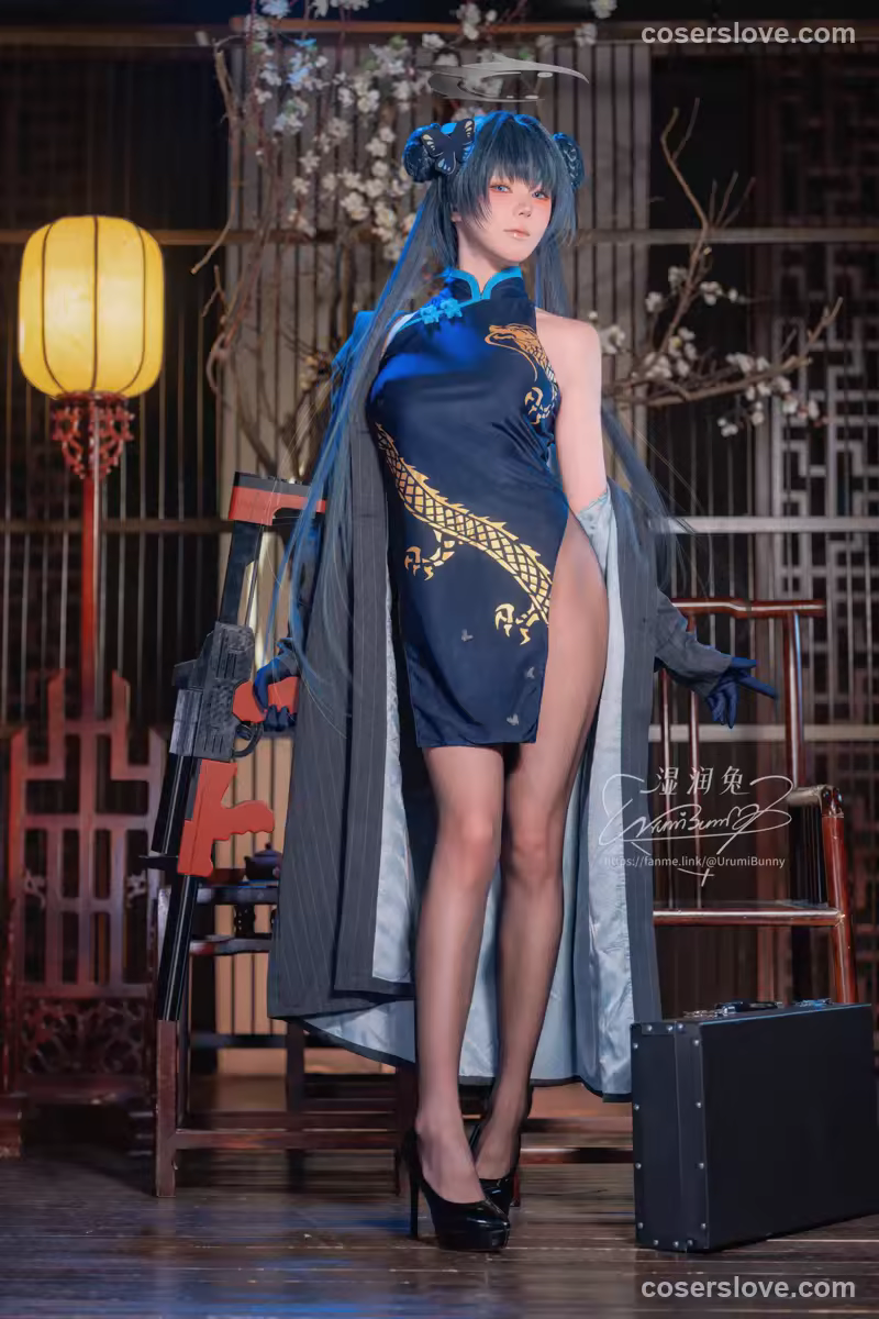 黏黏团子兔 (咬一口兔娘) - 蔚蓝档案龙华妃咲旗袍主题 [92P]
