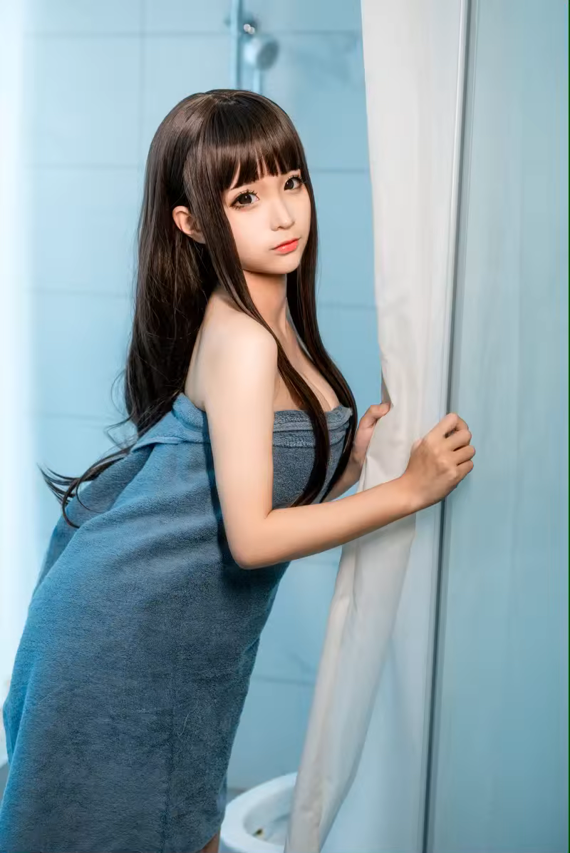 蠢沫沫-NO.167-沫沫真爱版_灰浴巾-40P